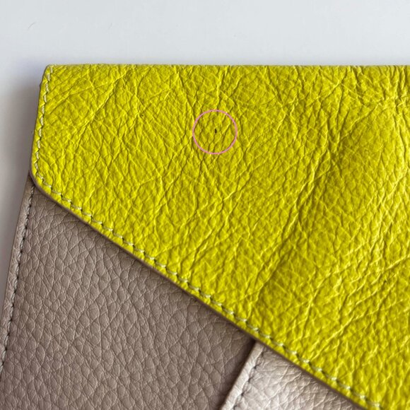 Gap Genuine Leather Envelope Style Color Block Clutch Magnetic Snap 7.5" x 10.5" - Picture 10 of 11